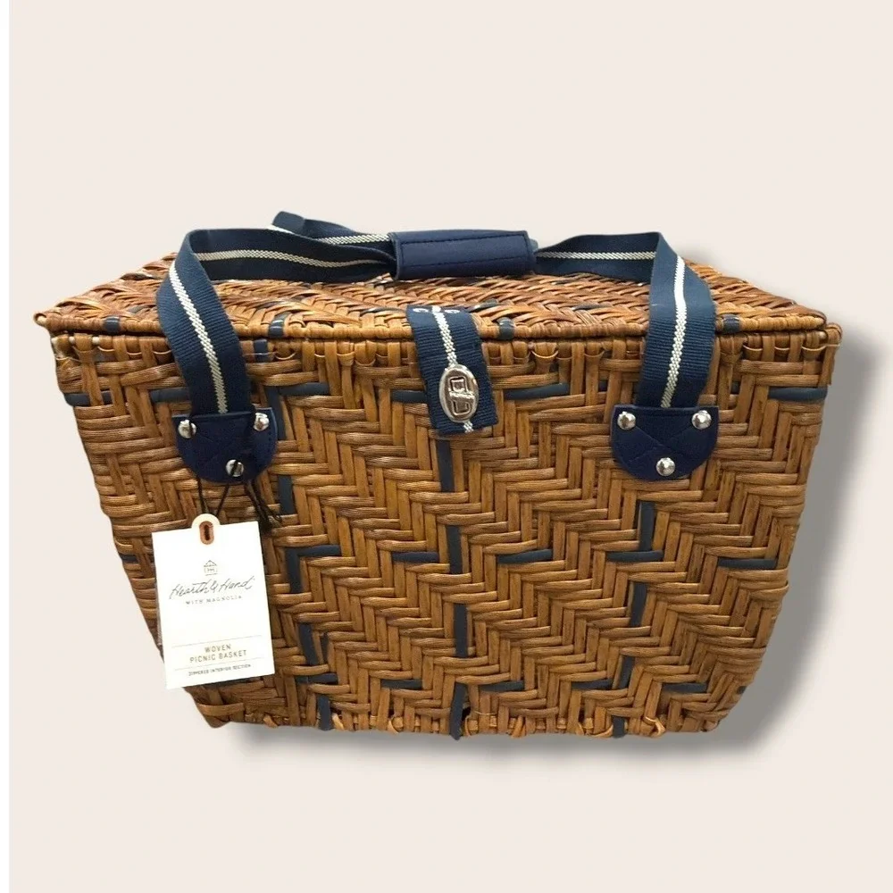 11x16 Woven Picnic Basket Light Brown - Hearth & Hand Magnolia, Target